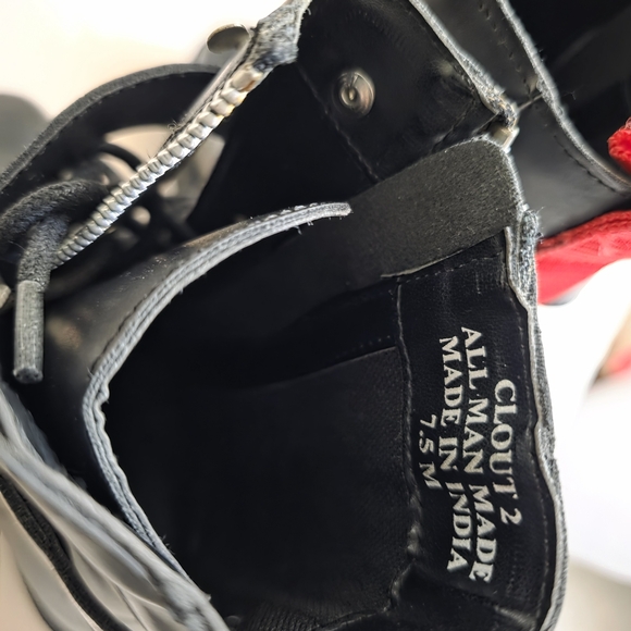 Black Combat  Boots with Red Accents 7.5 - Picture 5 of 10